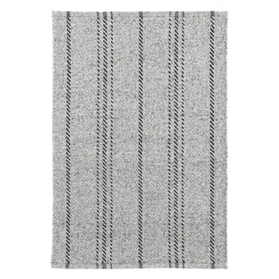 Annie Selke Melange Stripe Grey/black Handwoven Indoor/outdoor Rug - Runner-2.5x8 In Gray