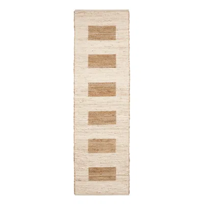 Annie Selke Milo Ivory Handwoven Jute/cotton Rug - Runner-2.5x8 In White