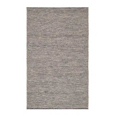 Annie Selke Mixed Stripe Blue/ivory Handwoven Rug - 6x9 In Brown
