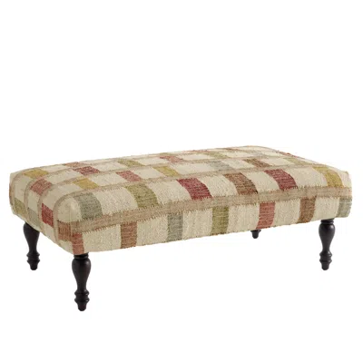 Annie Selke Mosaic Rug Ottoman Frame In Brown