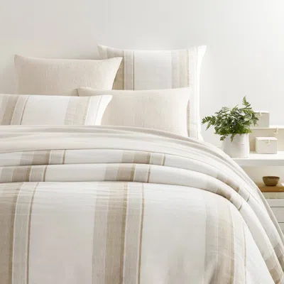 Annie Selke Napa Stripe Linen Natural Duvet Cover - King In Brown