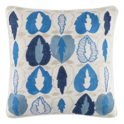 Annie Selke Oakley Embroidered Delft Decorative Pillow Cover - 20" Square