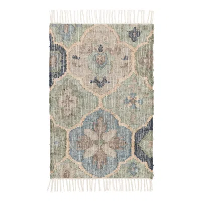 Annie Selke Pali Blue Handwoven Jute Rug - 2x3