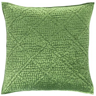 Annie Selke Parisienne Velvet Evergreen Quilted Sham In Green