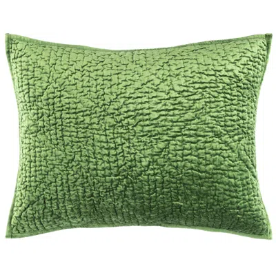 Annie Selke Parisienne Velvet Evergreen Quilted Sham - Standard In Green
