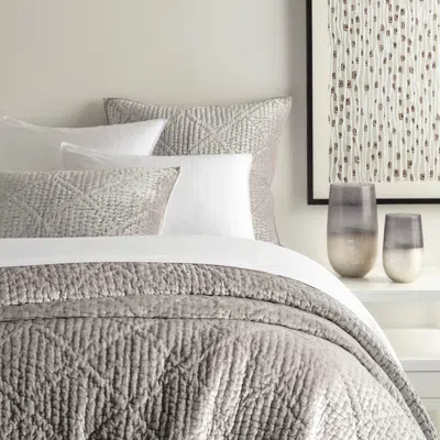 Annie Selke Parisienne Velvet Grey Quilt - King In Gray