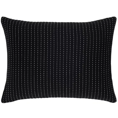 Annie Selke Pick Stitch Black Matelasse Sham - Standard