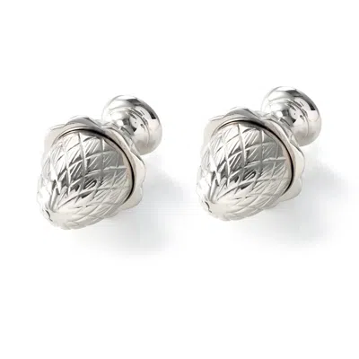 Annie Selke Pineapple Polished Nickel Finials In Silver