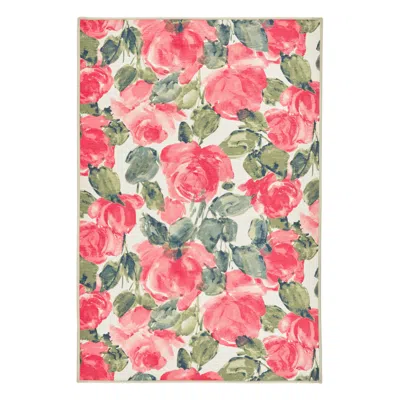 Annie Selke Pretty Peonies Multi Machine Washable Rug - 5x8