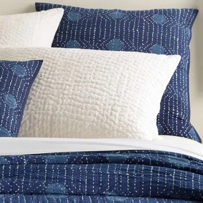 Annie Selke Resist Dot Indigo Sham In Purple