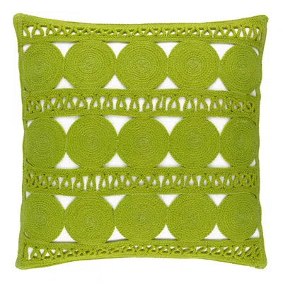 Annie Selke Round Turn Sprout Indoor/outdoor Decorative Pillow Cover - 20" Square In Green