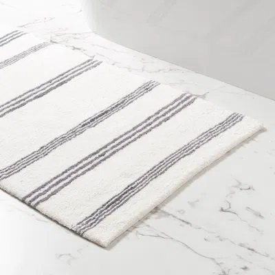Annie Selke Rowe Stripe Shale Bath Rug - Medium In Gray