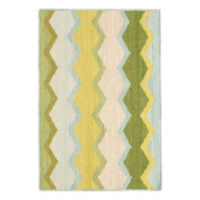 Annie Selke Safety Net Green Handwoven Wool Rug - Runner-2.5x8
