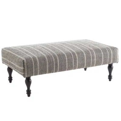Annie Selke Samson Black Rug Ottoman Frame In Gray