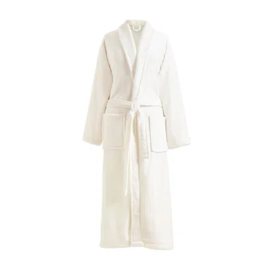 Annie Selke Sheepy Fleece 2.0 Ivory Robe In White