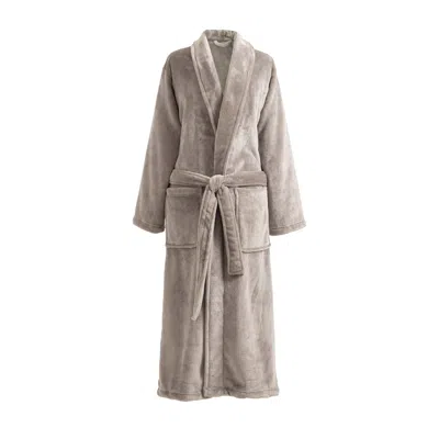Annie Selke Sheepy Fleece 2.0 Pebble Robe In Gray