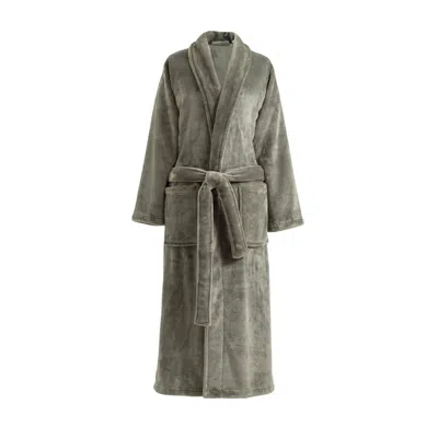 Annie Selke Sheepy Fleece 2.0 Vetiver Robe - Petite In Green