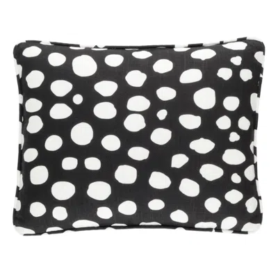 Annie Selke Spot On Black Indoor/outdoor Decorative Pillow Cover - 16" Lumbar