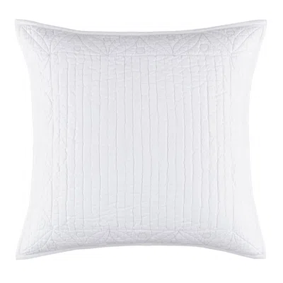 Annie Selke Tea & Toast White Quilted Decorative Pillow Cover - 20" Square