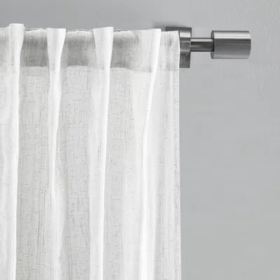 Annie Selke Textured Stripe White Curtain Panel Pair - 108"