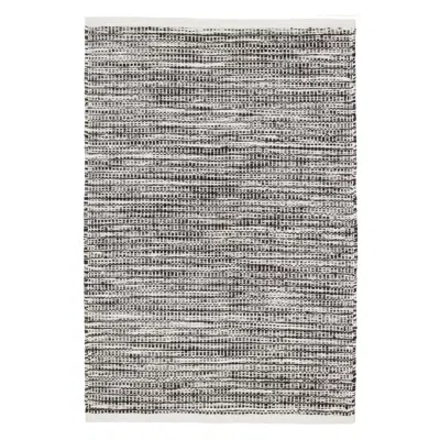 Annie Selke Tideline Black Handwoven Indoor/outdoor Rug - 5x8 In Gray