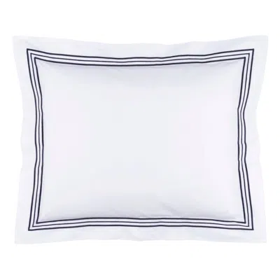 Annie Selke Trio Indigo Sham In White