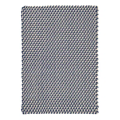 Annie Selke Two-tone Rope Navy/ivory Handwoven Indoor/outdoor Rug - 5x8 In Blue