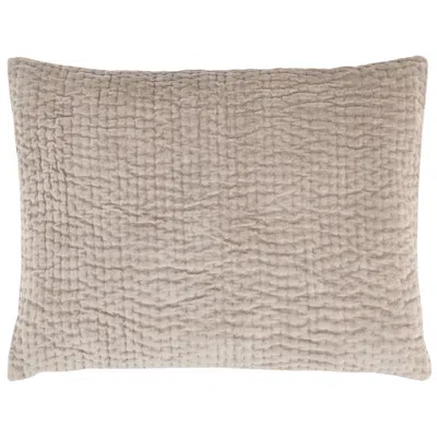 Annie Selke Viola Velvet Grey Quilted Sham - Standard In Gray