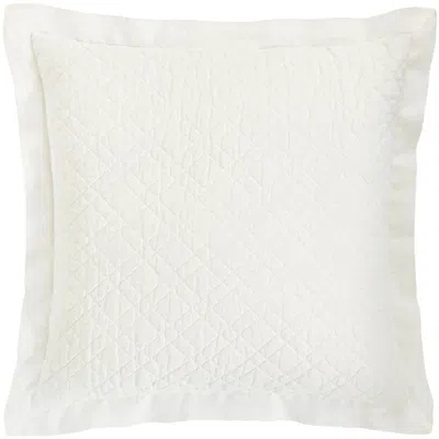 Annie Selke Washed Linen Ivory Quilted Sham - King In White