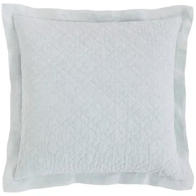 Annie Selke Washed Linen Sky Quilted Sham In Blue