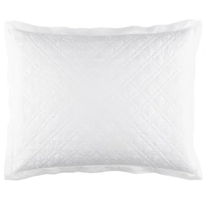 Annie Selke Washed Linen White Quilted Sham - Dutch Euro