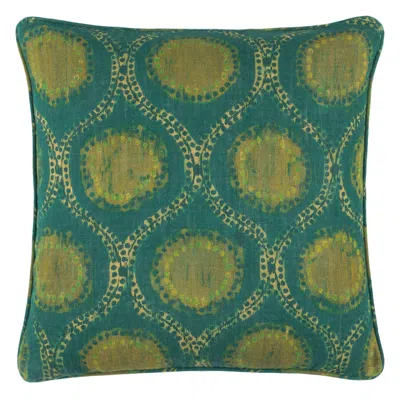 Annie Selke Willowleaf Linen Green Decorative Pillow Cover - 22" Square
