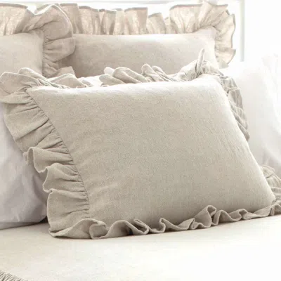 Annie Selke Wilton Natural Ruffle Sham In Brown