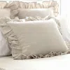 Annie Selke Wilton Ruffle Sham, Standard In Neutral