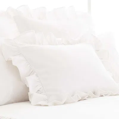 Annie Selke Wilton White Ruffle Sham