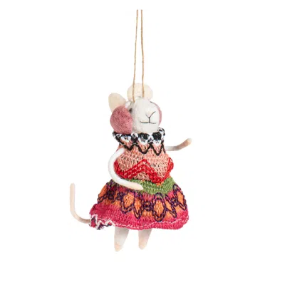 Annie Selke Winter Gal Mouse Ornament