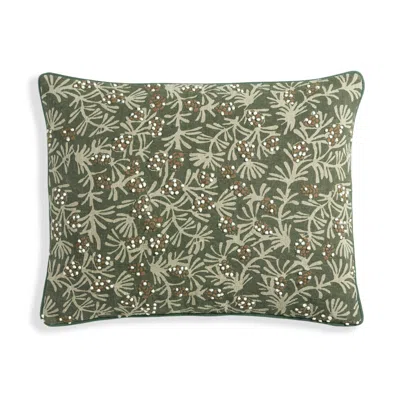 Annie Selke Winter Pinecones Green Decorative Pillow Cover - 16" Lumbar
