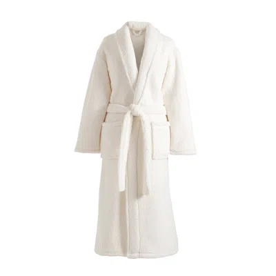 Annie Selke Wonderland Fleece Ivory Robe - Grande In White