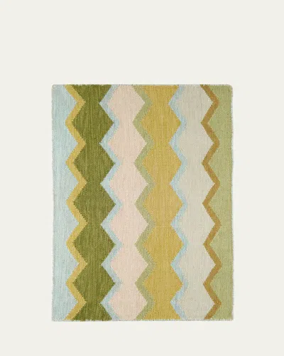 Annie Selke X Kit Kemp Safety Net Green Handwoven Indoor/outdoor Rug, 5' X 8'