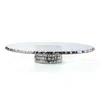 Annieglass Edgey Pedestal Cake Plate In Clear Glass/platinum Trim