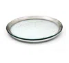 Annieglass Roman Antique Buffet Plate In Clear Glass/platinum Trim
