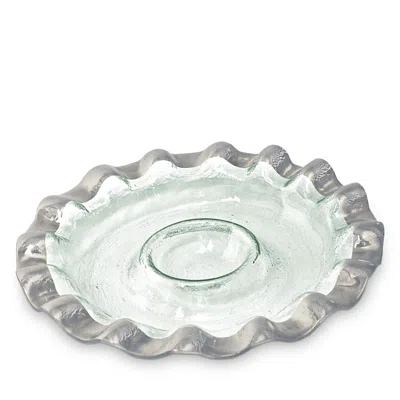 Annieglass Ruffle Round Chip & Dip Server In Platinum