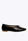 Anniel Dream Leather Ballerina In Black