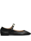 Anniel Leather Ballerina Shoes In Black