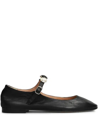Anniel Leather Ballerina Shoes In Black