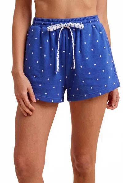 Anniewear 4th Of July Polka Dot French Terry Mini Shorts In Blue