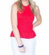 Anniewear All American Flare Sleeveless Peplum Top In Red