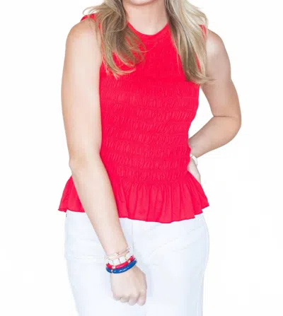 Anniewear All American Flare Sleeveless Peplum Top In Red