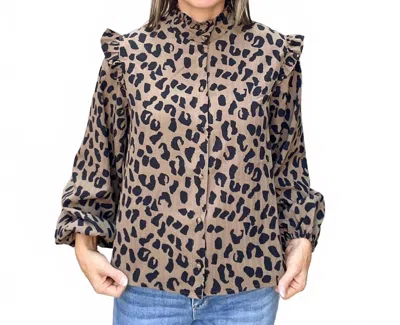 Anniewear Andi High Neck Top In Leopard-print In Black