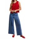 Anniewear Annie Wear Metal Button Detail Crop Sweater Vest In Red